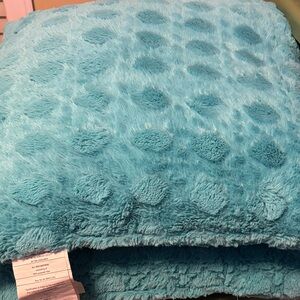 Pair of Cozy Teal Textured Accent Pillows